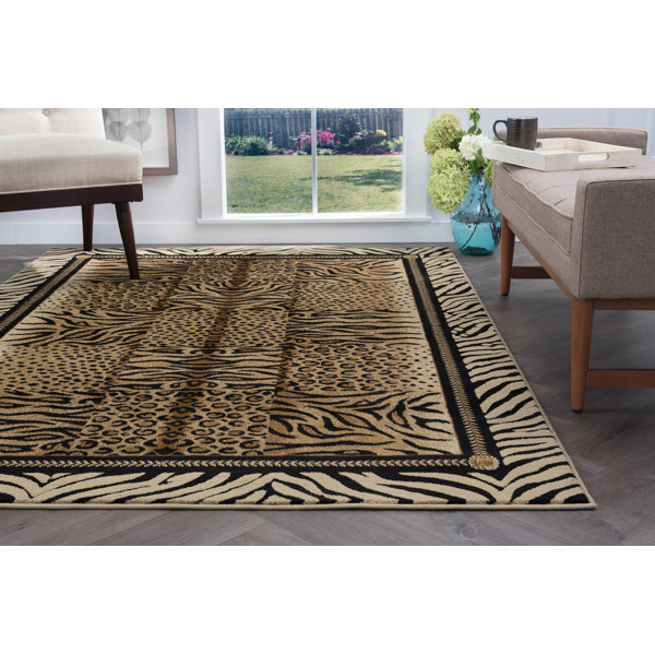 Mercer41 Alpaslan Animal Print Beige/Black Area Rug & Reviews Wayfair